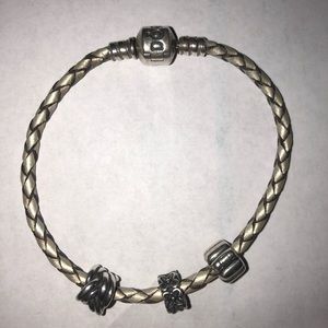 Leather cord pandora bracelet